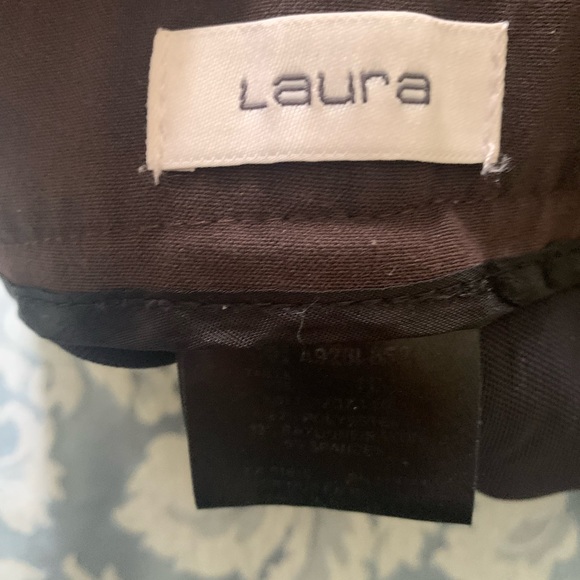 Laura chocolate brown dress pants size 12 inseam 32.5” pleat down front leg - Picture 2 of 3